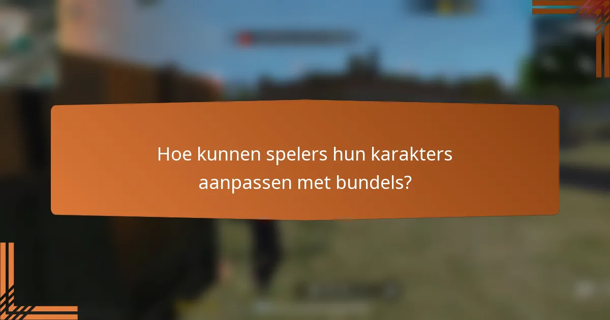 Hoe kunnen spelers hun karakters aanpassen met bundels?